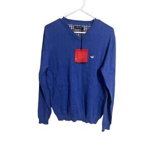 Southern Marsh V-Neck Blue Sweater Small